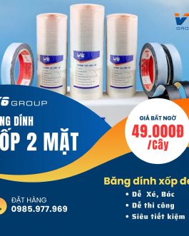 Băng dính hai mặt xốp đen dễ bóc, xé của V6 GROUP